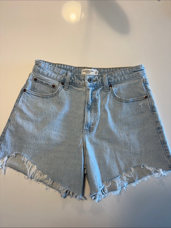 Abercrombie & Fitch Pants - Abercrombie & Fitch Light Blue Distressed Frayed Hem Denim Shorts